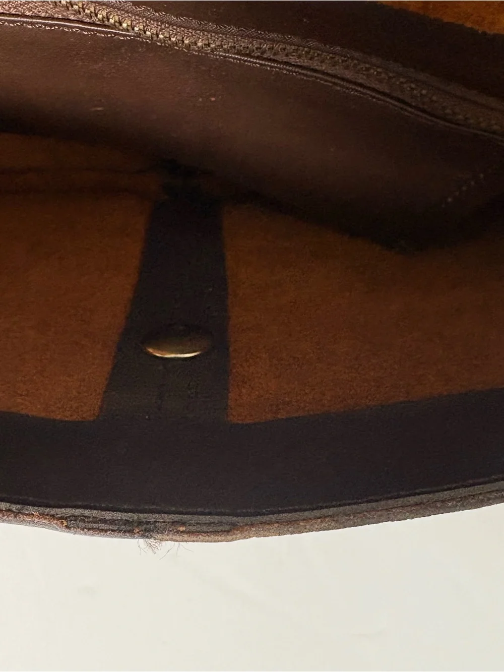 Vtg. HLC chocolate brown leather western envelope clutch